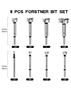 Juego de Brocas Forstner BeHappy 8 Piezas para Madera 2