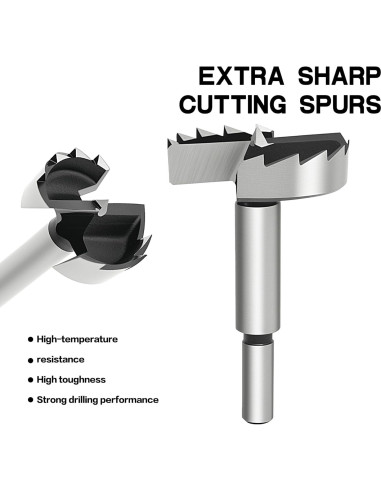 Juego de Brocas Forstner BeHappy 8 Piezas para Madera