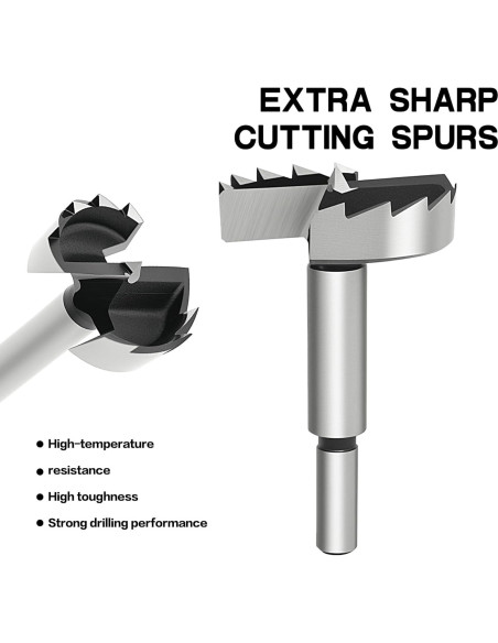 Juego de Brocas Forstner BeHappy 8 Piezas para Madera