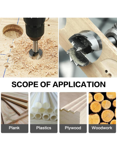 Juego de Brocas Forstner BeHappy 8 Piezas para Madera