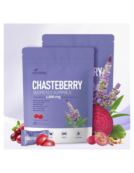 Suplemento VivoNu Gominolas Vitex Chasteberry 1000mg 120 Unidades