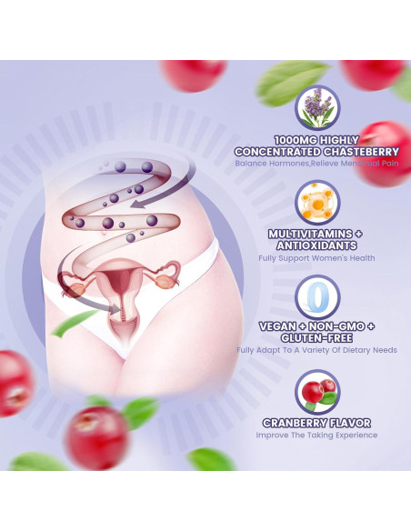 Suplemento VivoNu Gominolas Vitex Chasteberry 1000mg 120 Unidades