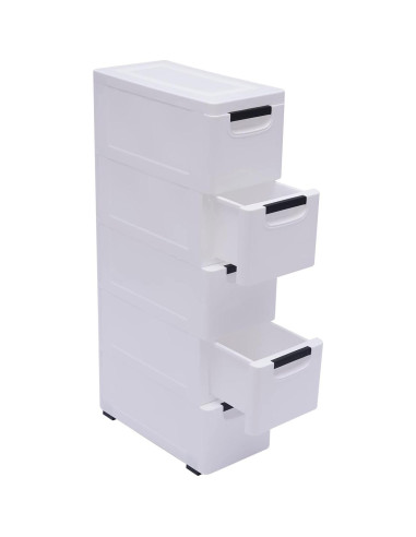 Cómoda Estrecha 5 Cajones SHOUMANUAL Blanco 84cm