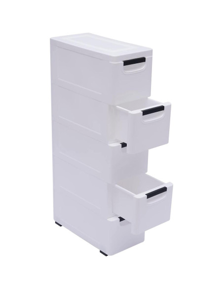 Cómoda Estrecha 5 Cajones SHOUMANUAL Blanco 84cm
