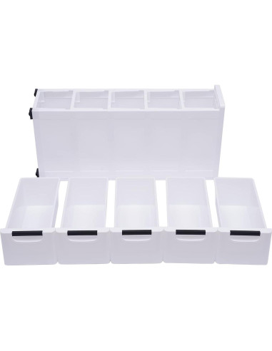 Cómoda Estrecha 5 Cajones SHOUMANUAL Blanco 84cm