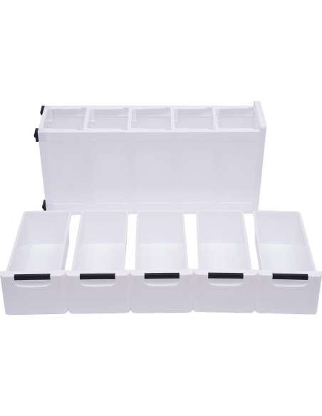 Cómoda Estrecha 5 Cajones SHOUMANUAL Blanco 84cm