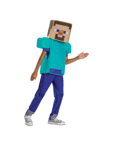 Disfraz de Steve de Minecraft para Niños - Licenciado, Tamaño S