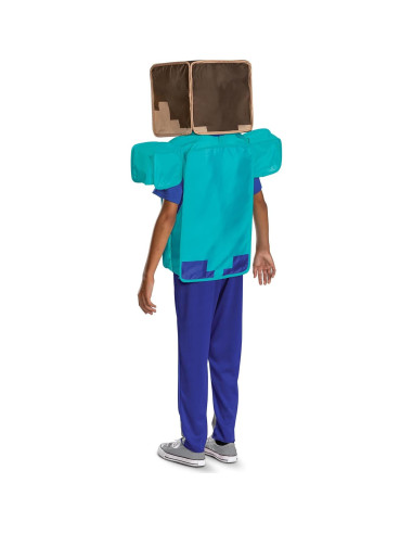 Disfraz de Steve de Minecraft para Niños - Licenciado, Tamaño S