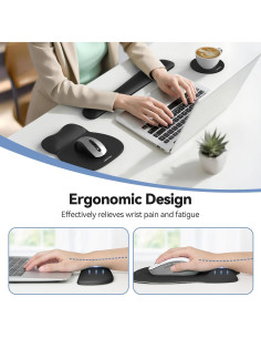 Conjunto de Alfombrilla de Ratón y Teclado TECKNET Negro 2