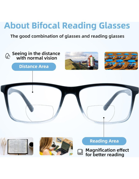 Gafas de lectura bifocales Wenzhou 1.0x con filtro azul