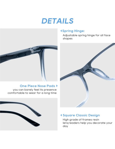Gafas de lectura bifocales Wenzhou 1.0x con filtro azul