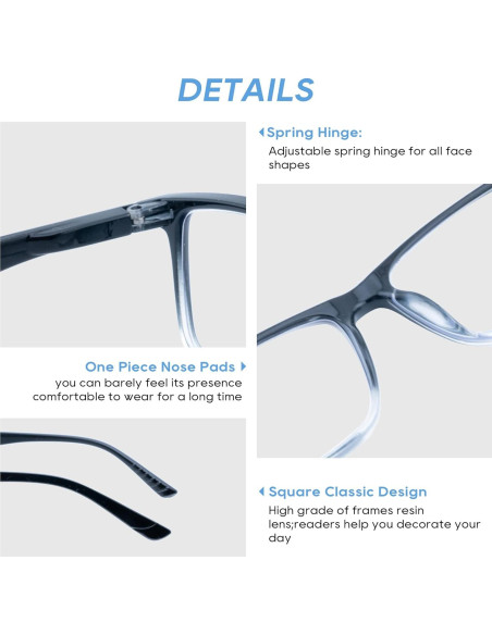 Gafas de lectura bifocales Wenzhou 1.0x con filtro azul