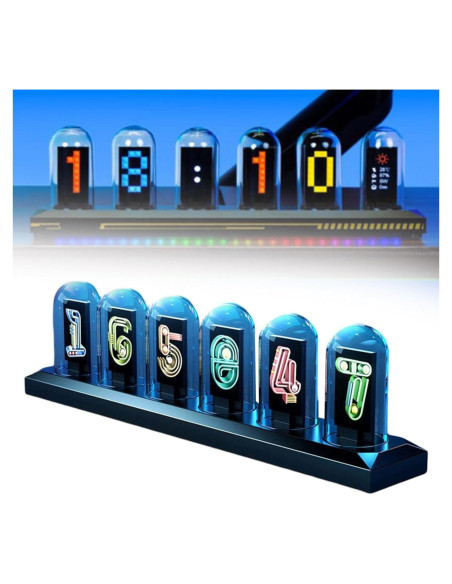 Reloj Digital Tubo Nixie VRTYVEYBB RGB DIY Despertador