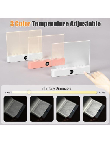 Luz de Libro LED AVEKI Regulable 3 Colores Recargable