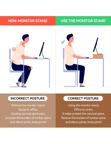 Soporte para Monitor de Madera KIRIGEN 39cm Natural