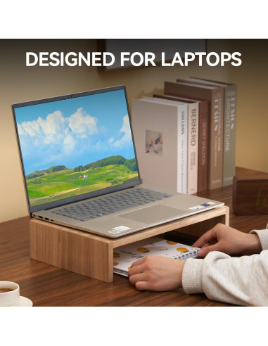 Soporte para Monitor de Madera KIRIGEN 39cm Natural