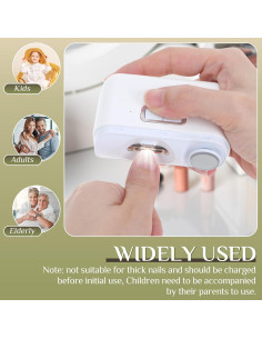 Cortador de Uñas Eléctrico Laelr 2 en 1 con Luz LED 2