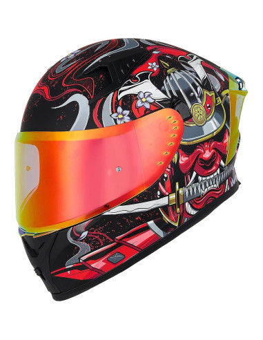 Visor Reemplazable ILM Z501 para Casco de Motocicleta Integral - Ahumado/Dorado