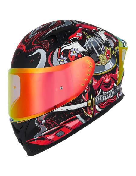 Visor Reemplazable ILM Z501 para Casco de Motocicleta Integral - Ahumado/Dorado