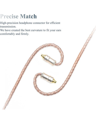 Cable IEM de Cobre OFC 6N para Sennheiser IE200 IE300 IE600 IE900 1.2m