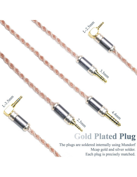 Cable IEM de Cobre OFC 6N para Sennheiser IE200 IE300 IE600 IE900 1.2m