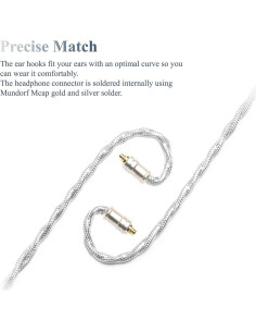 Cable IEM 6N Plata de Cristal 1.2m para Sennheiser IE900 IE600 IE300 IE200 2