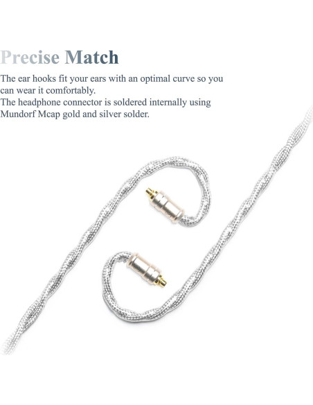 Cable IEM 6N Plata de Cristal 1.2m para Sennheiser IE900 IE600 IE300 IE200