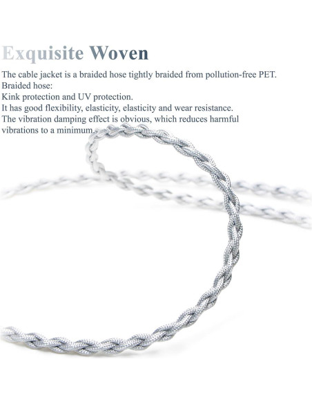 Cable IEM 6N Plata de Cristal 1.2m para Sennheiser IE900 IE600 IE300 IE200