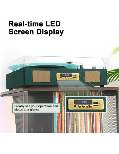 Reproductor de Vinilo Bluetooth DANFI AUDIO TE-2017 Verde Oscuro