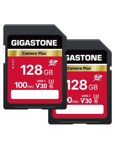 GIGASTONE 128GB Tarjetas SDXC UHS-I U3 Clase 10 - 2 Pack