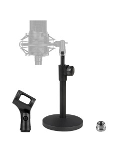 Soporte de Micrófono Geekria Telescópico Ajustable Negro