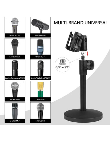 Soporte de Micrófono Geekria Telescópico Ajustable Negro
