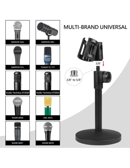 Soporte de Micrófono Geekria Telescópico Ajustable Negro
