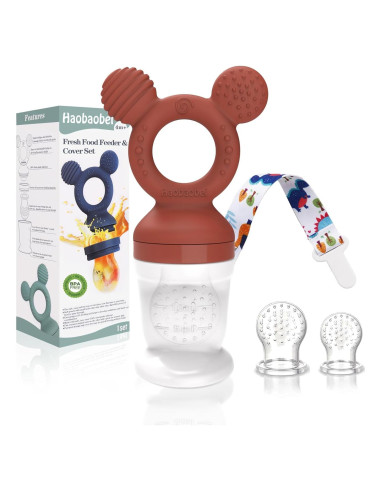 Extractor de Frutas para Bebés HAOBAOBEI con 3 Tetinas Silicona