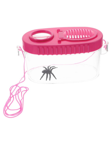 2 Cajas de Observación de Insectos HONMEET con Lupa Rosa