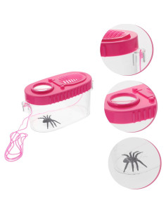 2 Cajas de Observación de Insectos HONMEET con Lupa Rosa 2