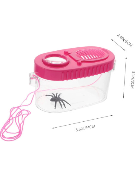 2 Cajas de Observación de Insectos HONMEET con Lupa Rosa