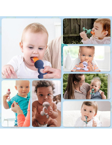 Extractor de Frutas para Bebés HAOBAOBEI con 3 Tetinas Silicona