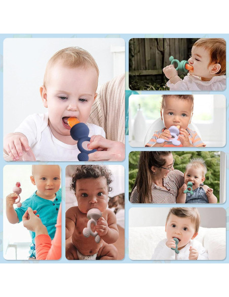 Extractor de Frutas para Bebés HAOBAOBEI con 3 Tetinas Silicona