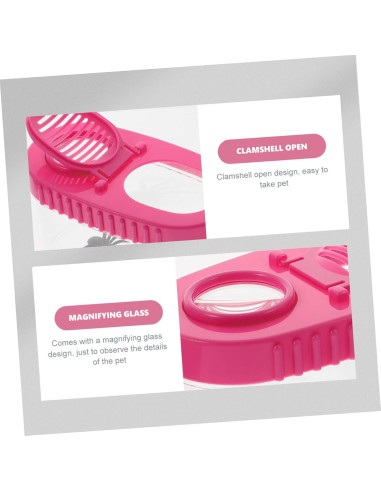 2 Cajas de Observación de Insectos HONMEET con Lupa Rosa