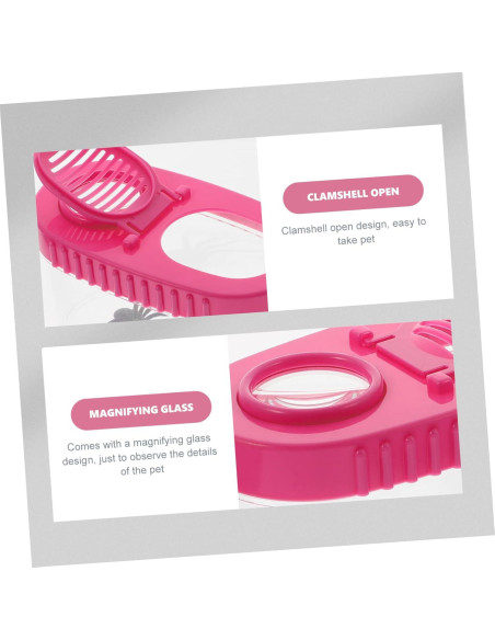 2 Cajas de Observación de Insectos HONMEET con Lupa Rosa