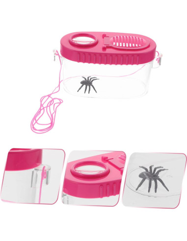 2 Cajas de Observación de Insectos HONMEET con Lupa Rosa