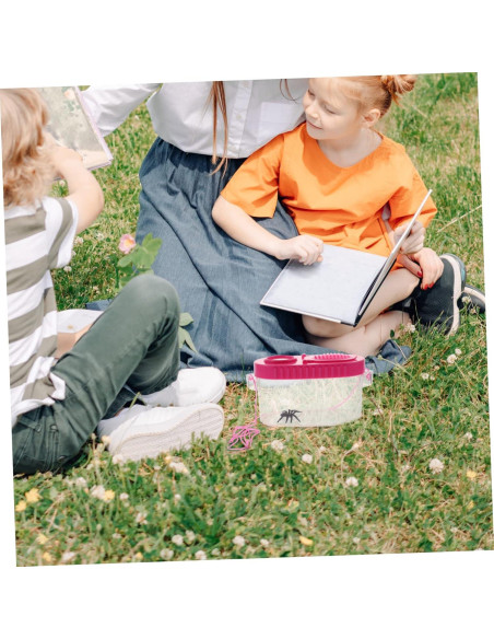 2 Cajas de Observación de Insectos HONMEET con Lupa Rosa
