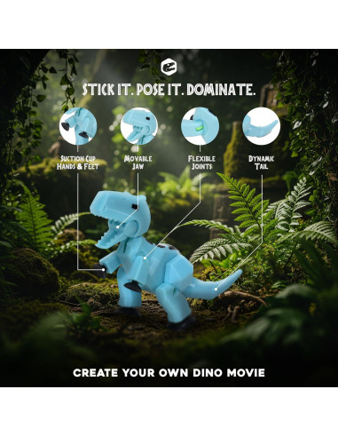Stikbot MEGA Dino Zing 15.24 cm Azul Hielo Carnotaurus