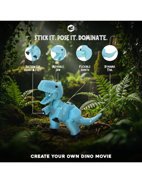 Stikbot MEGA Dino Zing 15.24 cm Azul Hielo Carnotaurus