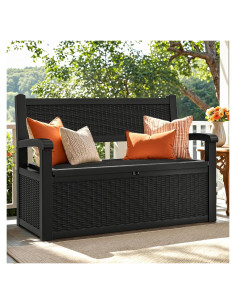 Banco de Almacenamiento Exterior YITAHOME 70 Galones Negro