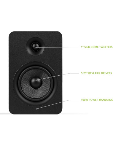 Altavoces Pasivos Kanto YU 5.25" con Tweeter de Seda - Negro