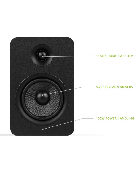 Altavoces Pasivos Kanto YU 5.25" con Tweeter de Seda - Negro