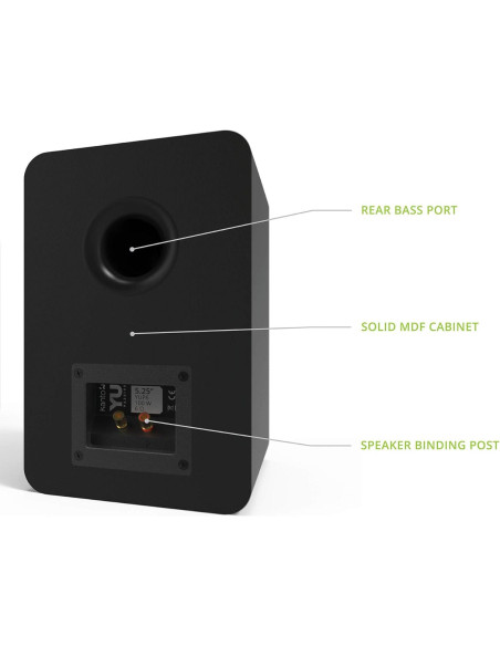 Altavoces Pasivos Kanto YU 5.25" con Tweeter de Seda - Negro
