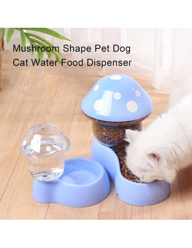 Dispensador Automático de Alimentos y Agua para Mascotas 1.8L - Azul
